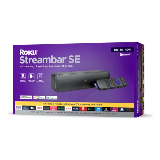 Roku Streambar Se, Barra De Sonido De Tv 2 En 1, 4k/hd/hdr