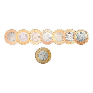 20 Pesos Dodecagonales 8 Conmemoraciones México 2023 20 Pesos Dodecagonales 8 Conmemoraciones México 2023