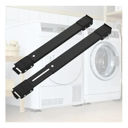 Suporte De Rodinhas Base Maquina Lavar Geladeira Ajustável Preto