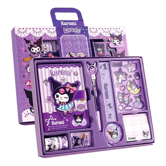 Kit Grande Papelería Sanrio Kuromi Melody Agenda Bolígrafo
