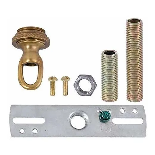Lampara Tornillo Collar Dosel Set Cast Laton Antiguo