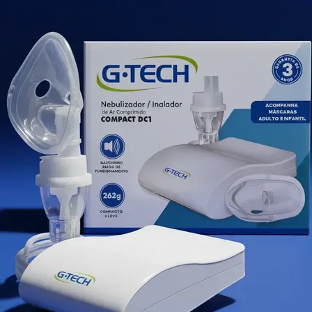 Inalador Nebulizador Gtech Bivolt Infantil Adulto Silencioso Branco 127/220v