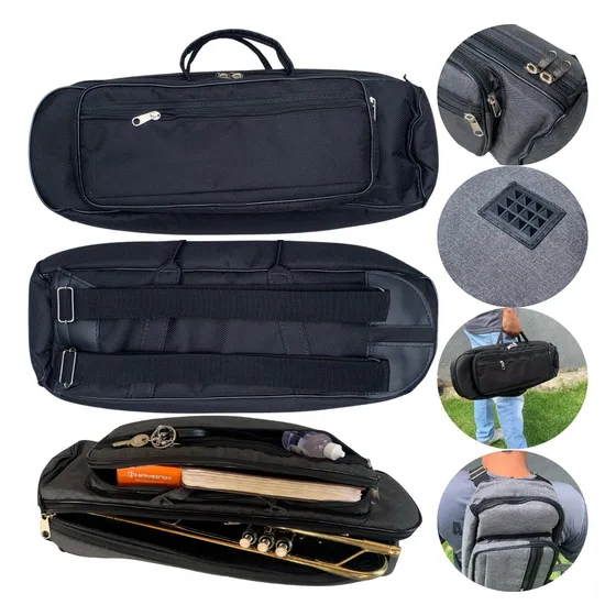 Bag Soft Case Extra Luxo Mochila P/ Trompete Espumada Cores