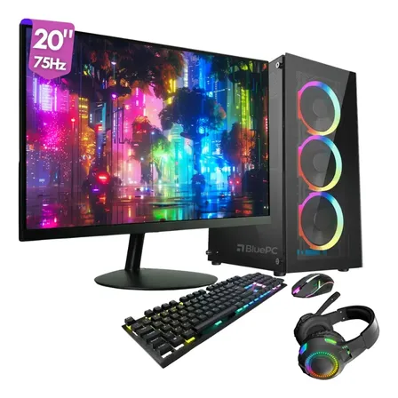Pc Gamer Completo Amd Ryzen 5 5600gt, Placa Mãe A520, Gráficos Radeon Vega 7, 16gb Ddr4 3200mhz, Ssd 480gb, Monitor 20 … 16 Gb 480 Gb