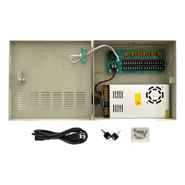 Fuente De Poder Para 18 Cámaras 12 Vdc 20 A Con Fusibles Ptc