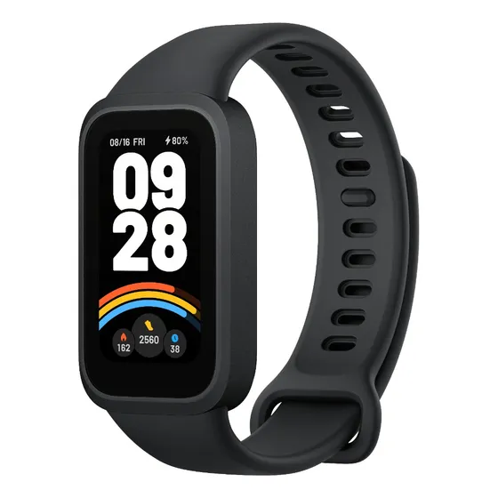 Smartband Xiaomi Band 9 Active Black Negro Fluoroelastómero Negro Negro