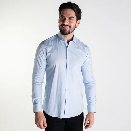 Camisa Aramis Tricoline Monocromática Azul Claro