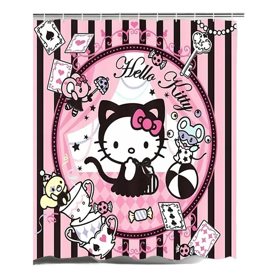 Cortina De Ducha De Dibujos Animados 180x180 Cm Hello Kitty