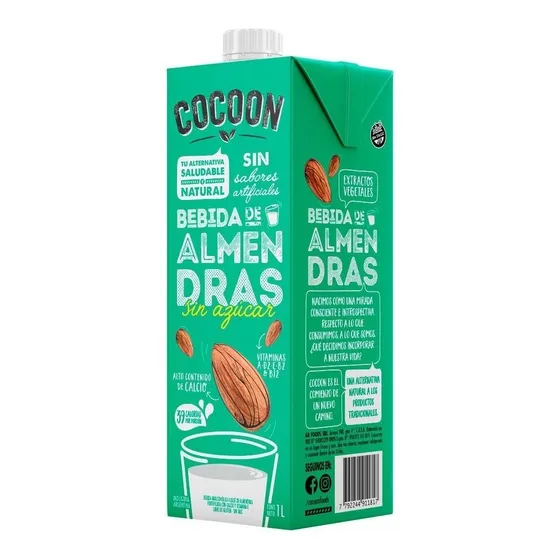 Pack 8 Leches De Almendra Cocoon Sin Azúcar X 1 L