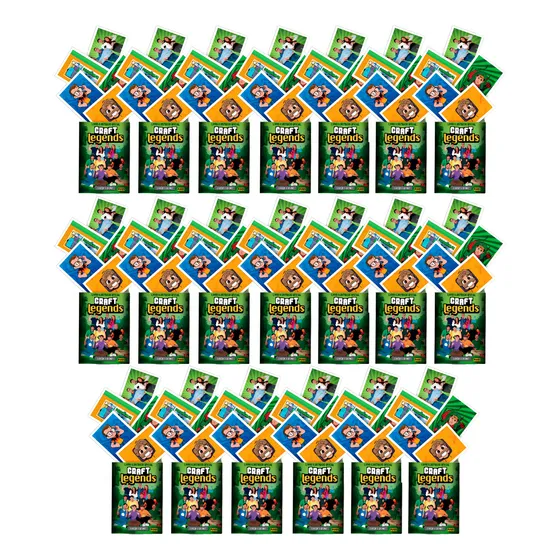 Kit 100 Figurinhas Album Craft Legends Minecraft Youtubers