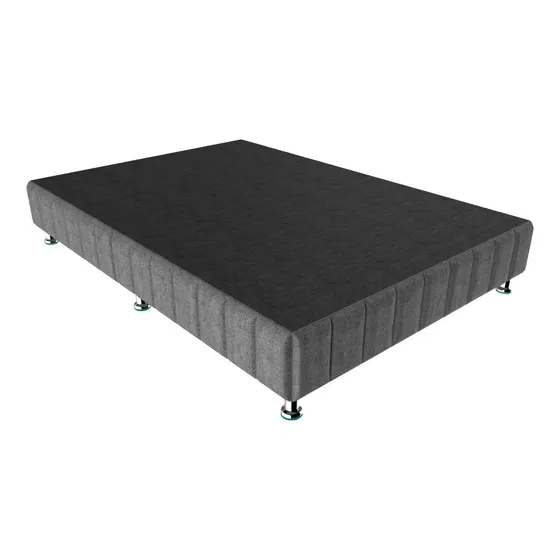 Base O Box De Colchón Queen Size Tapiz Nube + Color Vulcan