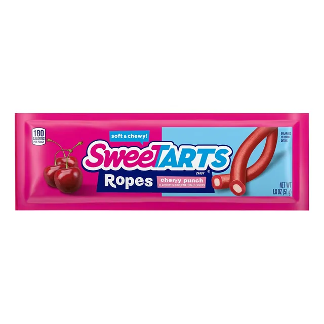 Cuerda Suave Y Masticable Candy Sweetarts, Paquete De 50 G