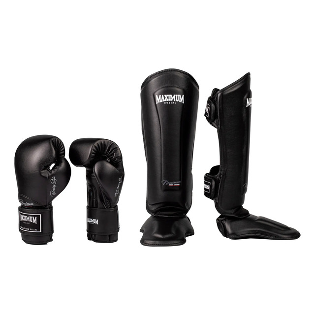 Luva Boxe Muay Thai Classic  + Caneleira Maximum Classic 