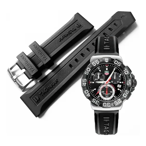 Extensible Correa Negra 22mm Para Tag Heuer Formula 1 Envio Inmediato