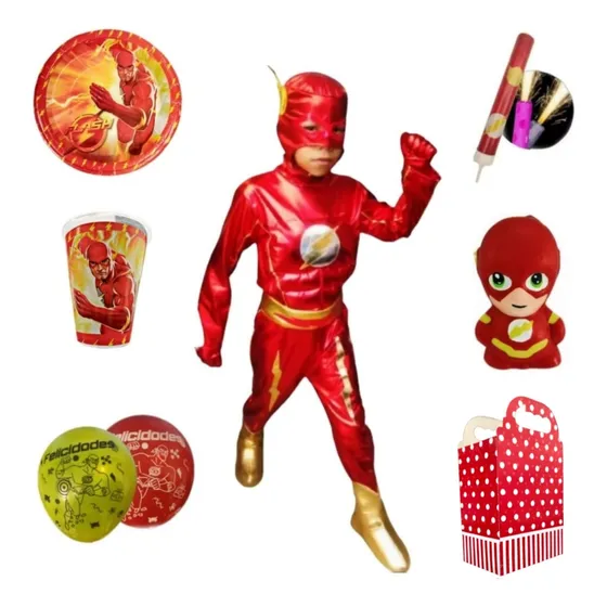 Flash Paq Fiesta Artículos Cumpleaños Disfraz 10 Niños 
