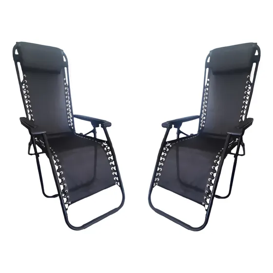 Pack X 2 Reposeras Jardín Gravedad Zero Plegable Reclinable