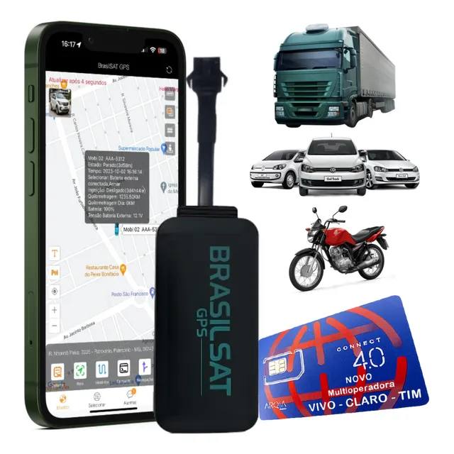 Rastreador Veicular Gps Com Chip E Aplicativo Em Tempo Real!