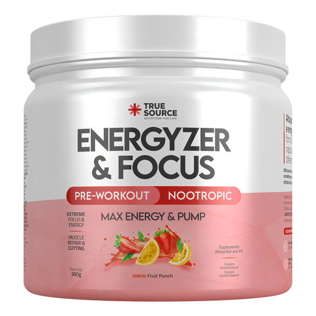 Pré Treino Energyzer Focus True Source Coenzima Q10 Taurina Sabor Energyzer Focus Fruit Pu... Pré Treino Energyzer Focus True Source Coenzima Q10 Taurina Sabor Energyzer Focus Fruit Pu...