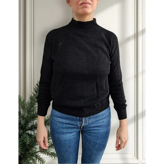 Sweater Abrigo Peluche Lana Media Polera Mujer