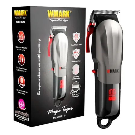 Maquina De Cabelo Wmark Ng115 Recarregavel Display Digital Preto 110v/220v