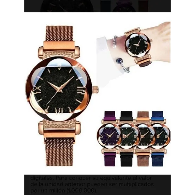 Reloj Dama Brazalete Imantado Metalizado
