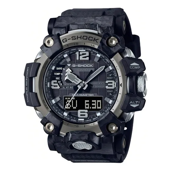 Relógio Casio G-shock Mudmaster GWG-2000-1A1DR Cor Da Correia Preto Cor Do Bisel Prateado Cor Do Fundo Preto