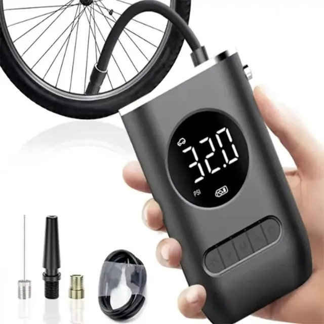 Inflador Electrico Para Bici Auto Moto Pelotas Con Linterna