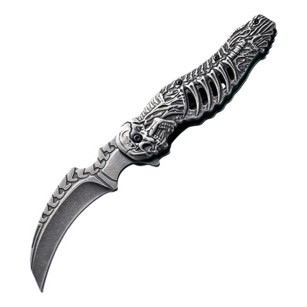Canivete Tático Caveira 3d C/clip Cinto Semi Automatico Canivete Tático Caveira 3d C/clip Cinto Semi Automatico