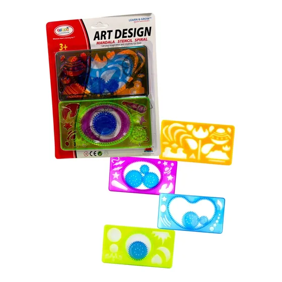 Set De Regla Espirografo Para Dibujar Mandalas Colores Regla