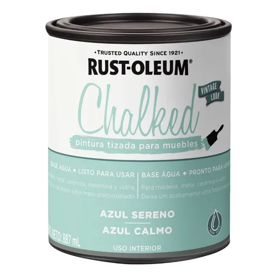 Pintura Chalked Brochable Azul Sereno 1/4g  Rust Oleum