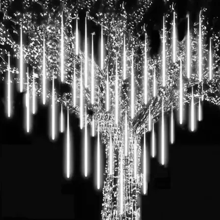 Cascata Bastão 8 Tubos 50cm Led Chuva Meteoro Branco-frio Branco-frio 127/220v