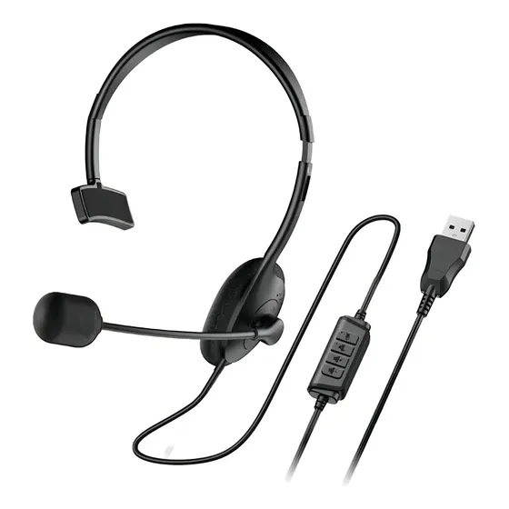 Audífono Genius Con Micrófono Hs-100u Mono Usb Color Negro | Cuotas sin interés