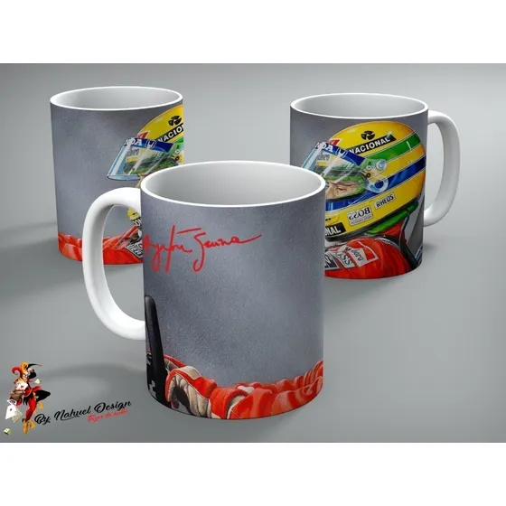 Taza De Ceramica Ayrton Senna Deluxe Art 02