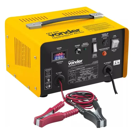 Carregador De Bateria Portátil Vonder Cbv 950 220v 12v 90ah