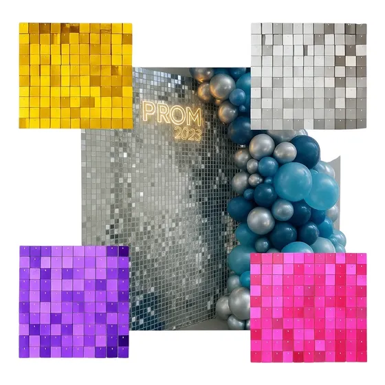 Lentejuela Cuadrada Metalizada Shimmer Wall Por 1/2kg Plateado Metalizado