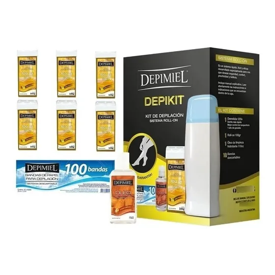Kit Depilación Depimiel Descartable 6 Roll On Y 100 Bandas