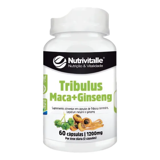 Tribulus + Maca Peruana + Ginseng 1200mg Libido 60 Capsulas