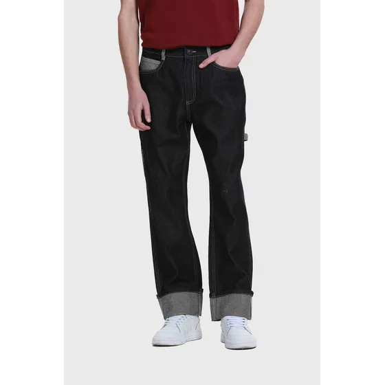 Jeans Hombre Contraste Negro