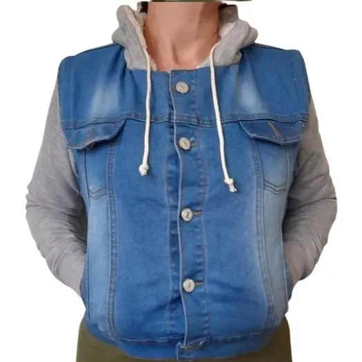 Chaqueta/chaleco D Jean Forro Ovejero Dama Quitamangas
