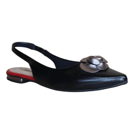 Bailarina Slingback Con Aplique De Rosa Vittoria