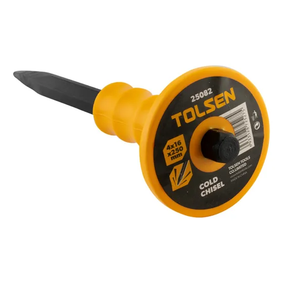 Cincel Punta Fina Con Mango Plástico 4 X 16 X 250mm Tolsen