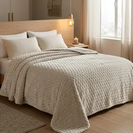 Manta Cobertor Queen Canelado Ultrasoft Veludo Antialergico