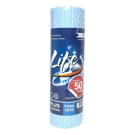 Rolo Pano Multiuso Perfex Life Clean Azul Microfibra Antibacteriano