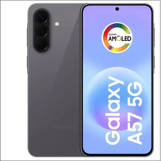 Celular Samsung Galaxy A57 5G 128GB, 8GB RAM, Câmera 50MP, IP68, Super AMOLED 6.7", Recursos AI -Cinza