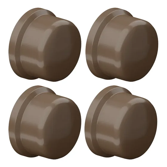 Kit 4 Caps Tampão Cola 3/4 25mm Soldavel Marrom Conexão Pvc