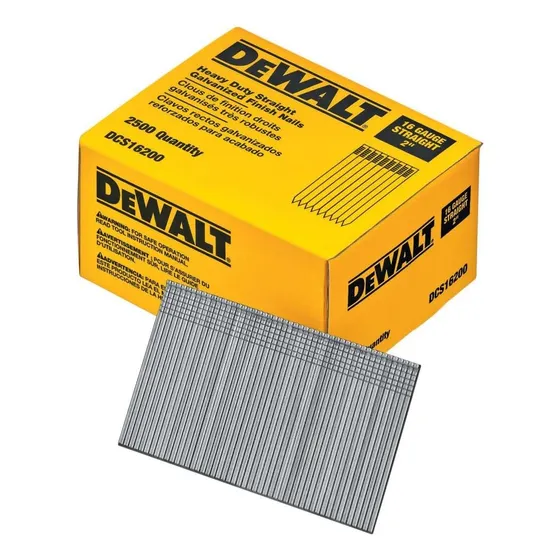 Clavos De Acabado Dewalt Dcs16200, Calibre 2 X 16 (2500 Por Caja)