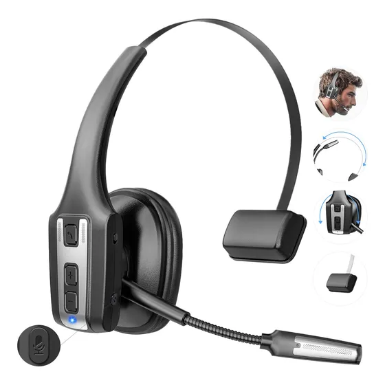 Audífonos De Diadema Manos Libres Bluetooth Tipo Call Center