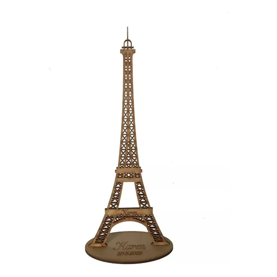 Centro De Mesa Torre Eiffel C Nombre Mdf 25cm X 15 Unidades