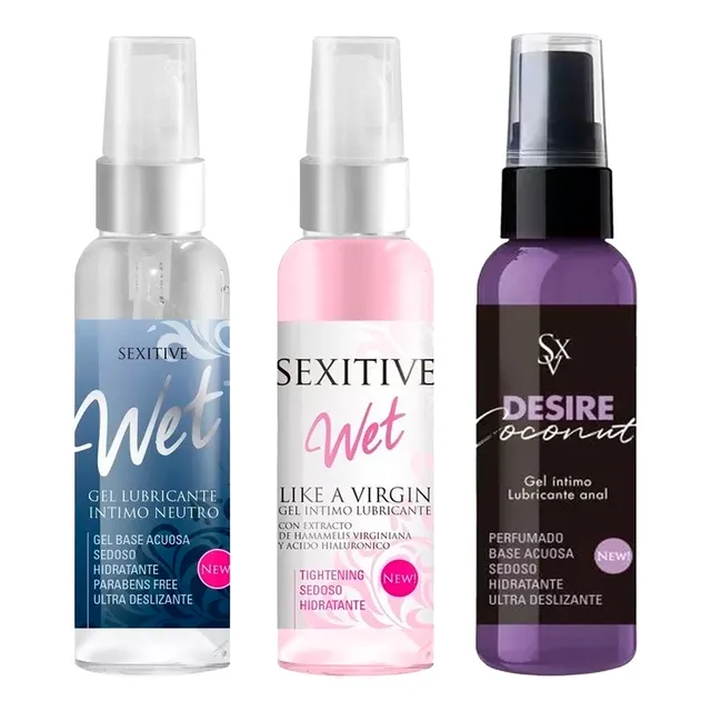 Pack X 3 Lubricantes Intimos Sexitive Wet Hombre Mujer 
