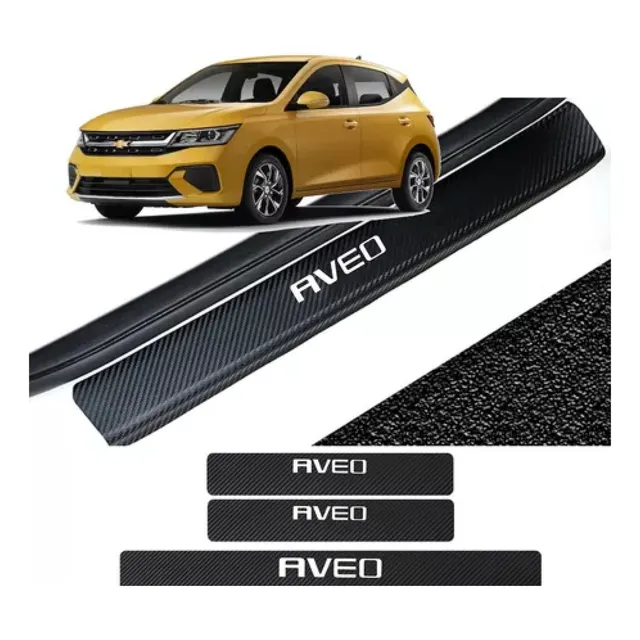 Cm- Chevrolet Aveo Hb Cubre Estribos Fibra De Carbon